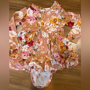 Posh Peanut floral skirted onesie